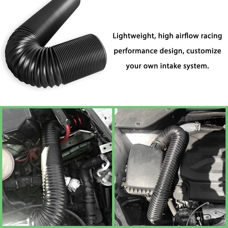 NYTKL 3 Inch Cold Air Intake Pipe, Flexible Car Cold Air Duct Hose Extendable to 39-3/8", Universal Adjustable Automotive Ducting Turbo Intake Inlet Tube Pipe, Car Accessories - Image 5